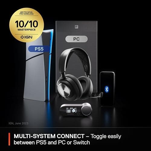 SteelSeries Arctis Nova Pro Wireless Multi-System Gaming Headset - Premium Hi-Fi Drivers - Active Noise Cancellation - Infinity Power System - ClearCast Gen 2 Mic - PS5, PS4, PC, Switch, Mobile thumbnail 2