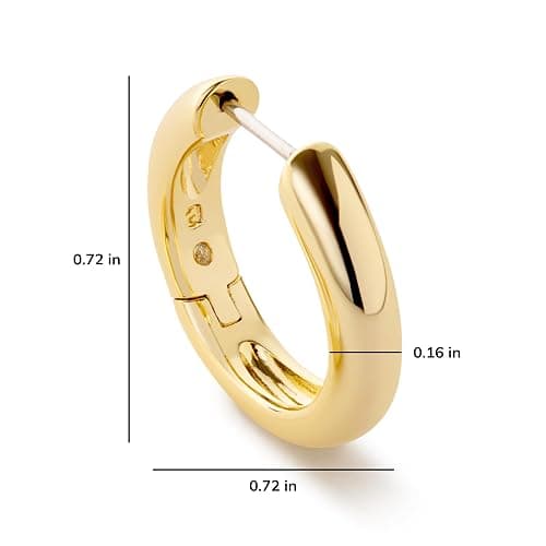 Ana Luisa Giulia Huggie Hoop Earrings for Women - 14K Gold Plated & Silver Rhodium Plated - Hypoallergenic Water-Resistant Tarnish-Free Chunky Earrings - Small, Medium & Large Size - Gifts for Women thumbnail 5
