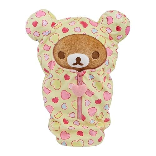 San-X Original Rilakkuma Hearts Sleeping Bag Plush - 15" Rilakkuma - Image 1