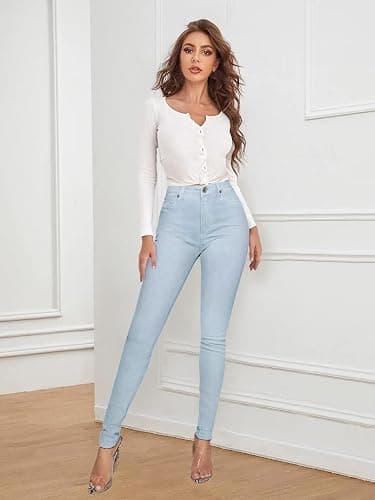 Hybrid & Company Women’s Classic Denim Mid Rise Skinny Jeans Super Stretch Pants thumbnail 3