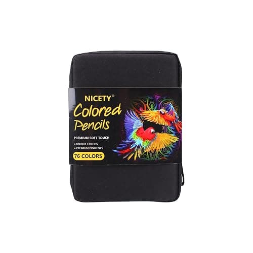 NICETY Colouring Pencils Art Set - 76 Coloured Pencils for Adults Artist, Quality Oil-based Soft Core Coloured Leads Professional Pencils Perfect for blending, in Zipper Case thumbnail 9