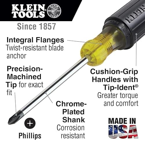 Klein Tools 80080 Hand Tool Kit includes 2 Screwdrivers, Made in USA, 3 Pliers, Wire Stripper and Cutter, for Electricians, 6-Piece thumbnail 7