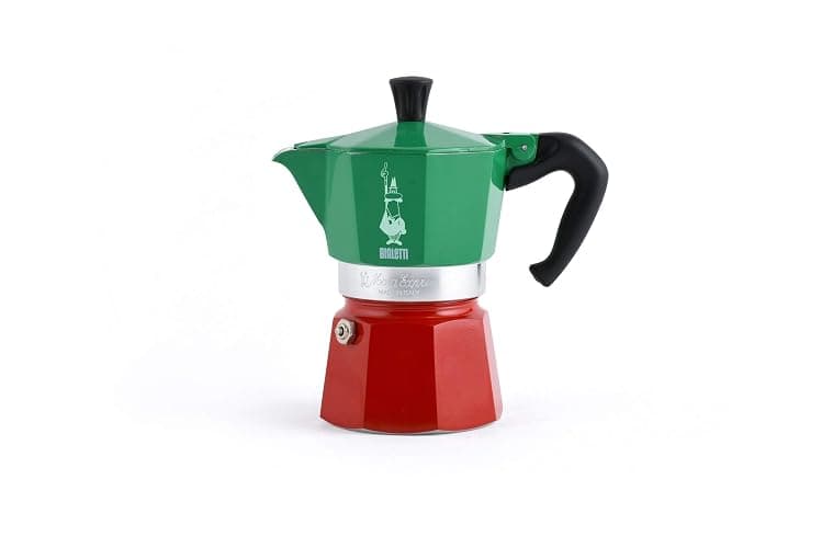 Bialetti - Moka Express Italia Collection: Iconic Stovetop Espresso Maker, Makes Real Italian Coffee, Moka Pot 3 Cups (4.3 Oz - 130 Ml), Aluminium, Colored in Red Green Silver thumbnail 7