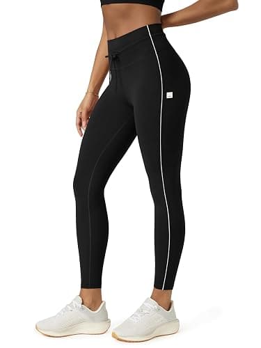 ODODOS Women's Drawstring Tie Daily Leggings 25" / 28" High Waist Workout Yoga Pants - Image 1