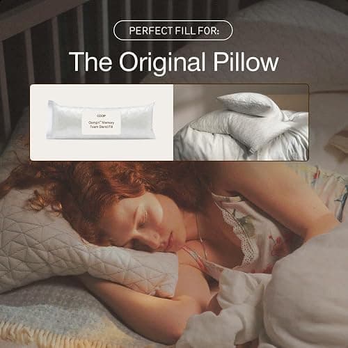 Coop Home Goods Extra Oomph Fill, Cross-Cut Memory Foam, Medium Density Pillow Fill, Extra Fill Bag, Refill to Customize Your Premium Adjustable Pillow, GREENGUARD Gold and CertiPUR-US Certified thumbnail 4