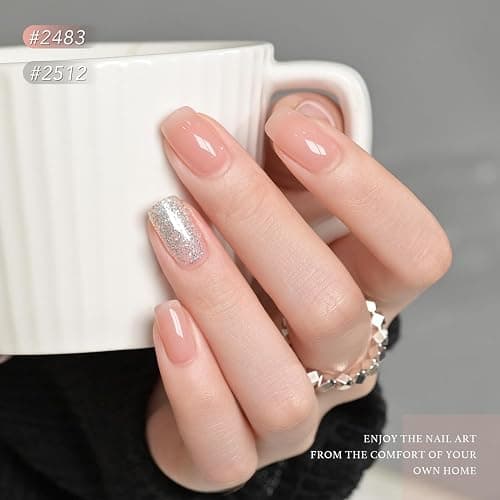 GAOY 42 Pcs Gel Nail Polish Kit, Brown Glitter Burgundy Red Colors All Seasons Gel Nail Polish Set with Glossy & Matte Top Coat and Base Coat for Salon and DIY Manicure at Home thumbnail 3