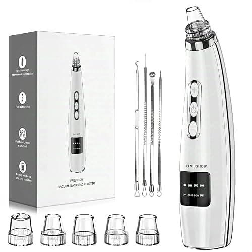 Blackhead Remover Pore Vacuum Upgraded Facial Pore Cleaner Electric Comedone Whitehead Extractor Tool-5 Suction Power,5 Probes,USB Rechargeable Blackhead Vacuum Kit for Women & Men - Image 1