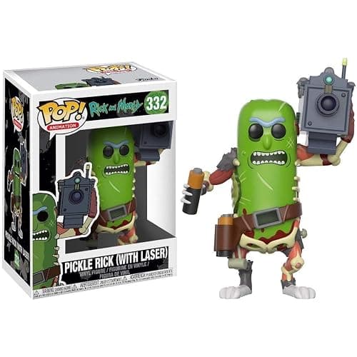 Funko Pop! Animation: Rick & Morty - Pickle Rick with Laser Collectible Figure - Image 1