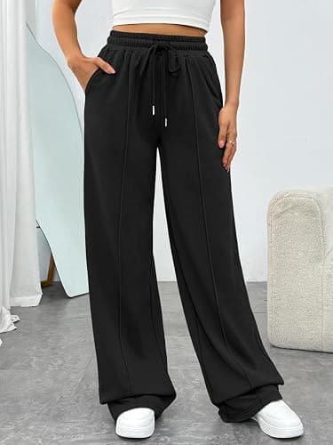 Trendy Queen Womens Wide Leg Sweatpants Baggy Loose Fall Barrel Casual Lounge Athletic Pants Comfy Teen Girl Cute y2k Joggers thumbnail 2