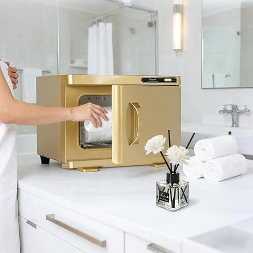 Towel Warmer,Towel Steamer for Facial, Professional Spa Hot Towel Warmer 8L, Towel Warmer Cabinet, Towel Cabinet for Facial Caddy for Salon,Spa, Massage Use(Gold) thumbnail 5