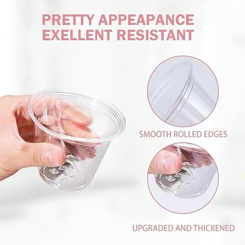 BYSNOW 250 Pack 9 oz Clear Plastic Cups, Disposable Cups for Party, Sturdy & Food Safe Plastic Wine Cups for Cocktail, Juice, Punch (9oz 250pack) thumbnail 4