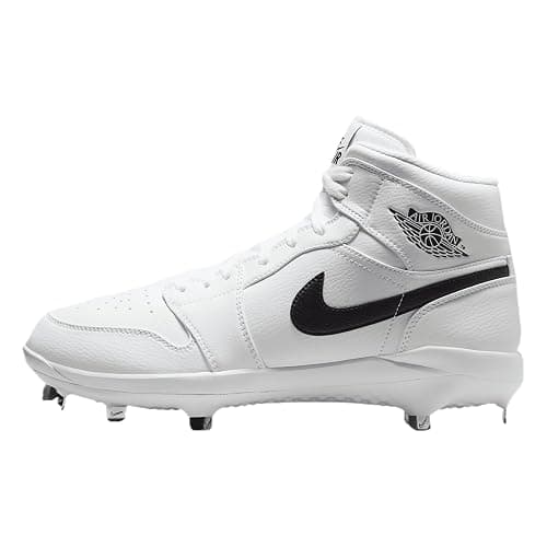 Jordan 1 Retro Metal Men's Baseball Cleats (White/White/Black) - Image 1