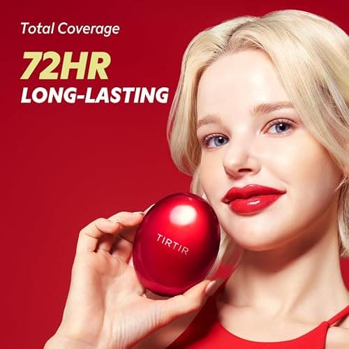 TIRTIR Mask Fit Red Cushion Foundation | Full coverage, Weightless, Skin fit, Satin Glow Finish, Korean Makeup BB Foundation, beauty, Tattoo cover up, Buildable (#13C Fair, 0.63 Fl Oz) thumbnail 6
