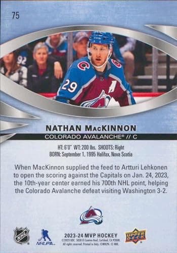 2023-24 Nathan MacKinnon Colorado Avalanche NHL Trading Card thumbnail 2