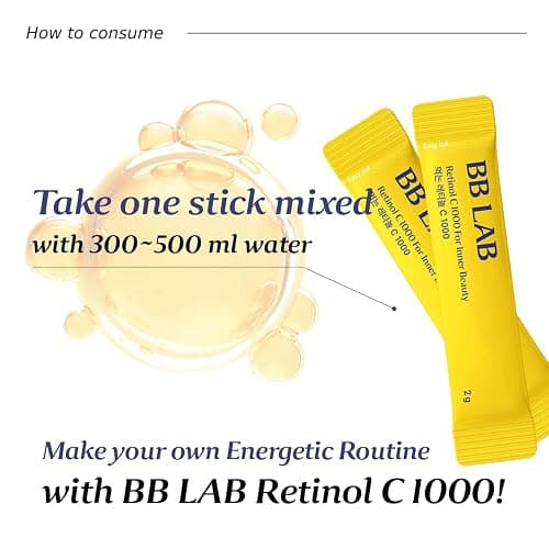 BB LAB Retinol C 1000, Powder Blend with Vitamin C, Retinol, Vitamin E, B5 & Zinc for Radiant Skin, Korea Inner Beauty Supplement for Healthy-Looking Skin thumbnail 2