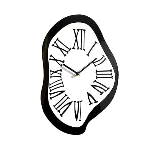 IEUDNS Melting Clock Silent Sweep Wall Clock Nordic Abstract Fashion Distorted Clock Interior Wall Clock for Gift Shop Living Room, L - Image 1