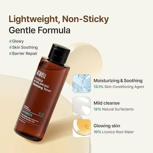 ACWELL Licorice pH Balancing Cleansing Toner 5.07 fl.oz. - PH5.5 Hydrating Makeup Cleansing Astringent - Skin Clearing, Reduce Pigmentation, Acne and Dark Spots thumbnail 3
