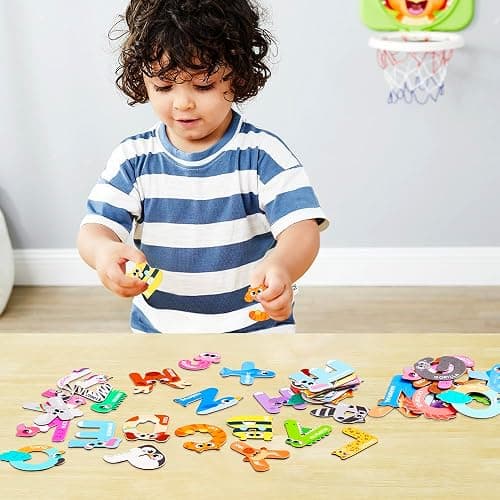 JOYIN Magnetic Letters, Animal Alphabet Fridge Magnets for Toddlers 3 4 5 Years Old, 26 Uppercase Refrigerator Magnets, Large Size ABC Educational Spelling Learning Toys for Kids thumbnail 6