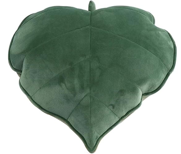Cyprinus Carpio 3D Leaf Shape Household Pillow Cushion Sofa Lumbar Pillow Household Throw Pillow Decoration 20 * 20 Inch (Green) - Image 1