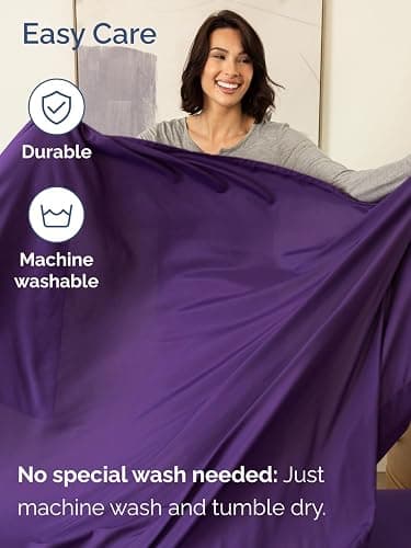 Extra Deep Pocket Queen Sheet Set - 4 Piece Breathable & Cooling Bed Sheets - Hotel Luxury Sheet Set - Ultra Soft, Wrinkle Free & Comfy - Easily Fits Extra Deep Mattresses - Deep Pocket Purple Sheets thumbnail 7