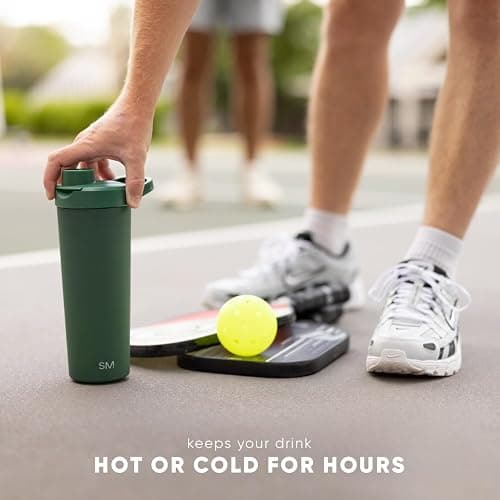 Simple Modern Stainless Steel Shaker Bottle with Ball 24oz | Metal Insulated Cup for Protein Mixes, Shakes and Pre Workout | Rally Collection | Cream Leopard thumbnail 8