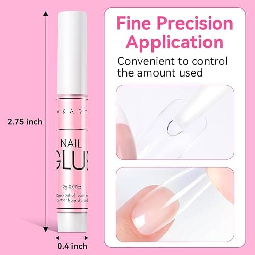 Makartt Nail Glue for Press On Nails, 5-10s Fast Air Dry No UV Lamp, Hema-Free Strong Bond for Nail Tips, Fake Nails, Broken Nail Repair & Decor, Easy-to-go for Beginner & Salon Nail Techs,5 x 2g thumbnail 2
