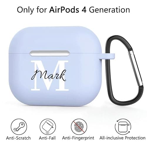 Custom Personalized Name/Text for AirPods 4 Case Cover 2024,Soft TPU Protective Case for Apple AirPod 4th Generation Cases with Keychain (Airpods 4 case) thumbnail 4
