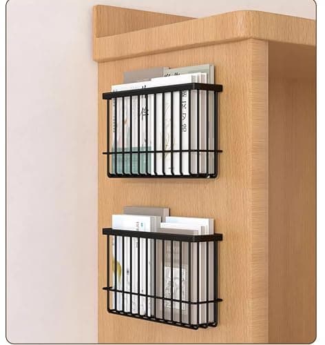 EigPluy 2 Piece Kitchen Cabinet Door Storage Box,Self Adhesive Wall Mounted Storage Boxes,Wardrobe/Bathroom/Refrigerator Small Items Organizer Storage Box (Black) thumbnail 9