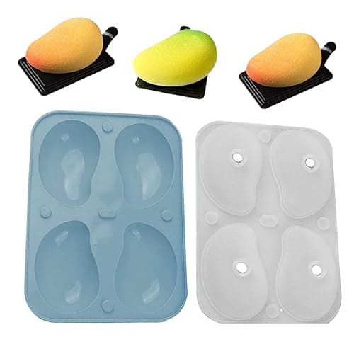 Silikon Mangoform 3d Früchte Formen Silikon Mango 19x13.9x5cm Kuchenform Mango Mit Vier Gittern Leichtes Ausformen Dessert Backwerkzeuge In Fruchtform Für Schokolade Kuchen Duftseife