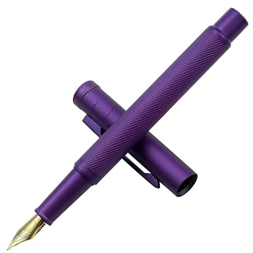 Asvine Purple Forest Fountain Pen Extra Fine Nib Classic Design with Converter and Metal Pen Case Set - Image 1