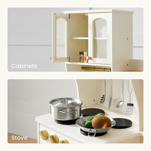 Tiny Land Play Kitchen for Kids with Enhanced Storage – Modern Toddler Kitchen Playset with Stove, Sink & Accessories, Organized Wooden Toy Kitchen, Ideal for Toddlers thumbnail 11