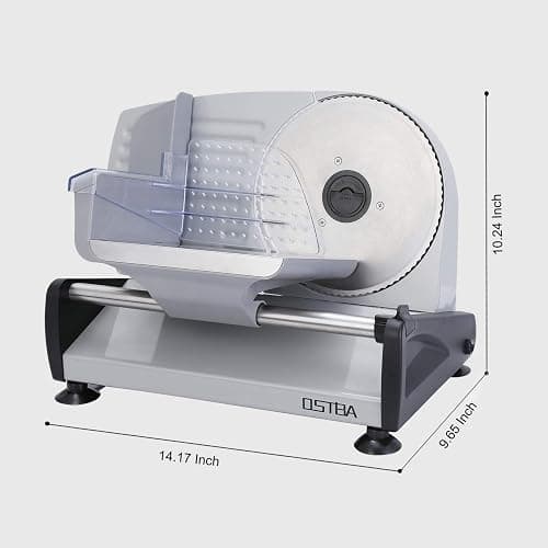 Meat Slicer Electric Deli Food Slicer with Child Lock Protection, Removable 7.5’’ Stainless Steel Blade and Food Carriage, Adjustable Thickness Food Slicer Machine for Meat, Cheese, Bread(150W) thumbnail 8