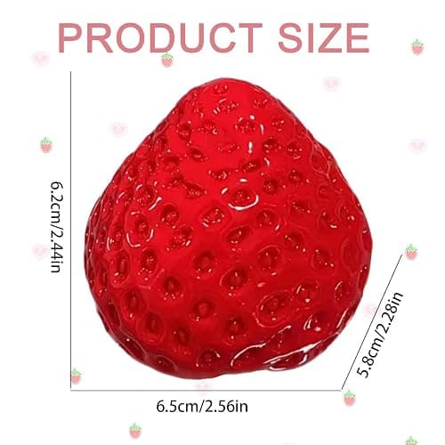 2 PCS Taba Squishy, Fufu squishy, Stress Relief Toys, Soft Strawberry Toy, Sensory Fidget Toys, Cute Squeeze Toys, Gift Toys for Children and Adults to Relieve Stress and Relax (Red+Transparent) thumbnail 3