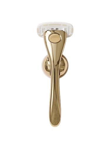 Estrid Starter Kit - Steel Razor + 2 * 5 blade Refill + Wall holder Razor for Body, Vegan, For sensitive skin, 2 refill cartridges (Halo) thumbnail 4