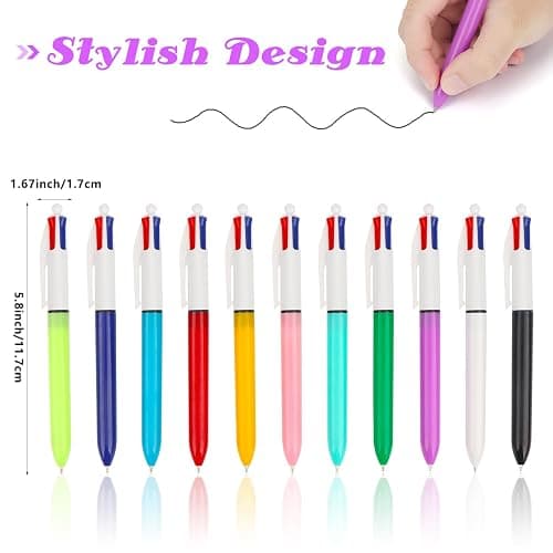 OWill 4-Colour 4-in-1 Ballpoint Pen, 1.0mm, Multicoloured for Office, School, Students, and Children, Gift thumbnail 4