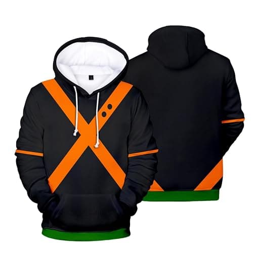 IOONCHI Bakugou Hoodie Cosplay Jacket Zip Up Katsuki Hooded 3D Printed Pullover Sweatshirt Halloween Costume Coat - Image 1