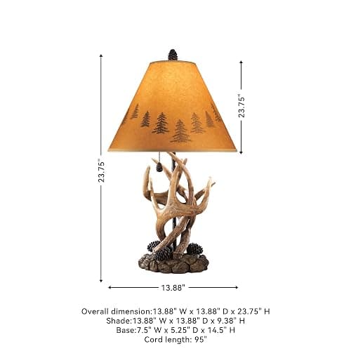 Signature Design by Ashley Derek Rustic Cabin Antler Lamp Set, 2 Count, Brown thumbnail 3