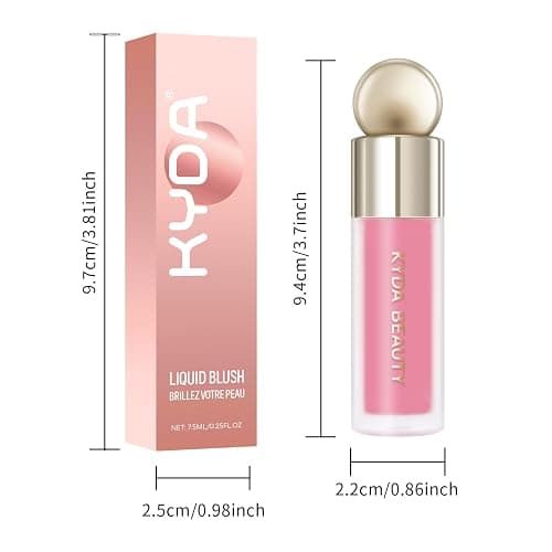 KYDA Liquid Blush, Matte Tinted for Cheeks, Lasting Dewy Cheek, Soft Creamy Blush, Blendable Lightweight, Buildable Matte Coverage, Cool Pink thumbnail 7
