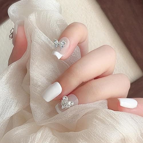 16 Stück Bunte Glitzersteine Nail Charms Nägel Zubehör Zirkon Herz Schmetterling Strasssteine Nagel Charms Nail Art Rhinestones Glitzer Steine Schleifen Herzen Nailart Edelsteine Nageldesign Nail Gems thumbnail 9