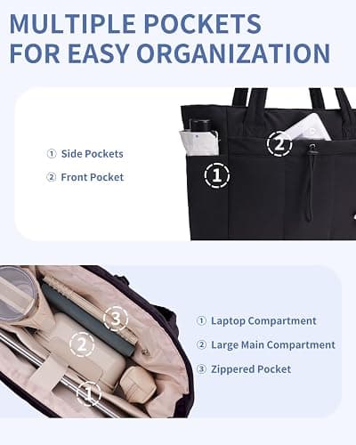 Wandering Nature Tote Bag for Women, Puffy Handbags for Work, Travel, Nurse thumbnail 6