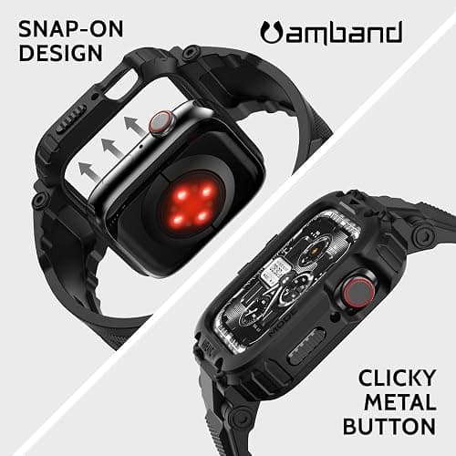 amBand M1 Sport Case Band for Apple Watch Ultra 3/2/1 & SE 3/2/1 & Series 11 10 9 8 7 6 5 4 3 49mm 46mm 45mm 44mm 42mm 41mm 40mm 38mm, Shockproof & Scratch Resistant Rugged Bumper for Men thumbnail 5