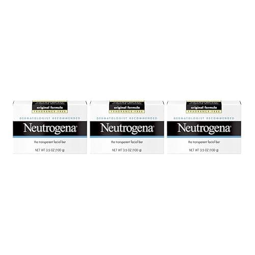 Neutrogena Original Transparent Facial Cleansing Bar, Fragrance-Free Glycerin Face Wash Bar Soap for Gentle Daily Cleansing, Hypoallergenic & Dye-Free Pure Facial Soap, 3.5 oz thumbnail 2
