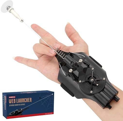 OVERFUN Web Launcher Spider String Shooter Toy, Cool Gadgets [Electric Reel-in] Real Silk Superhero Role-Play Fun Stuff Toys Great for Men and Kids - Image 1