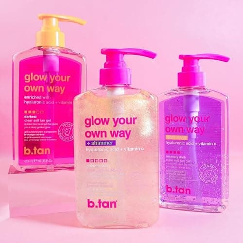 B.TAN Clear Gradual Self Tan Gel | Glow Your Own Way Shimmer - Sunkissed Golden Bronze, Transfer Free, Best Extender, Moisturizing, Non Toxic Sunless Tanning Lotion, No Fake Tanner Smell, 16 Fl Oz thumbnail 8