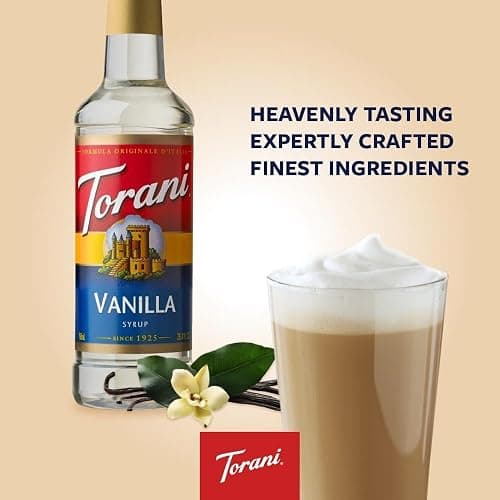 Torani Vanilla Coffee Syrup (750ml) - Pure Cane Sugar Syrup for Lattes, Iced Coffee & Hot Drinks - Classic Sweet Taste, Vegetarian-Friendly thumbnail 3