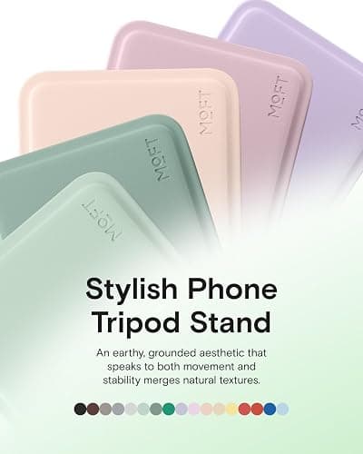 MOFT Phone Stand, Magnetic Phone Tripod Stand Stain-Resistant MOVAS Leather & Angle Adjustment & Strong Magnets Tripod for iPhone 17/16/15/14/13/12 (Included Metal Ring)-Peppermint thumbnail 7