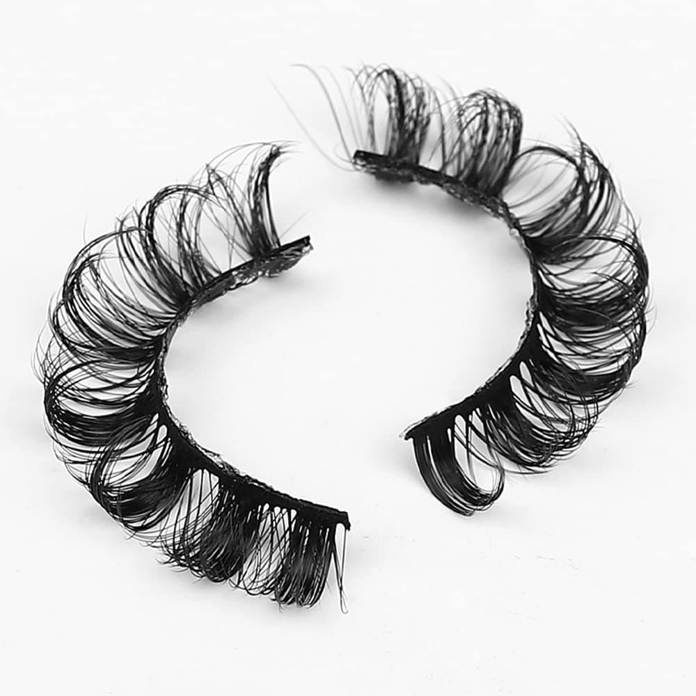 Natural Look False Eyelashes Russian Strip Lashes D Curly Faux Mink Lashes Wispy Fluffy Volume Russian Lashes 3D Effect Fake Eyelashes (10 Pairs) thumbnail 5