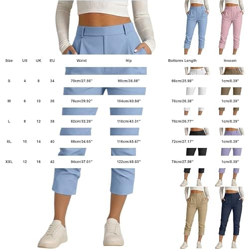 High Waist Straight Leg No Belt Dress Slacks, Business Casual Trousers for Womens Daily Office Working Attire thumbnail 4