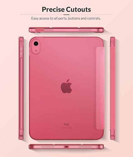 MoKo Case for New iPad (A16) 11th Generation 2025/ 10th Generation 2022, iPad 11 inch/ 10.9 inch Case with Soft TPU Translucent Frosted Back Cover, Auto Wake/Sleep, Support Touch ID, Watermelon thumbnail 6