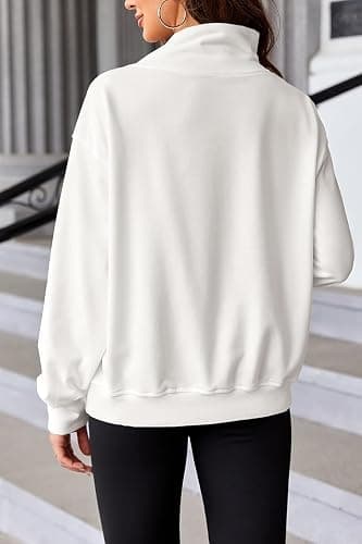 Fisoew Women's Oversized Turtleneck Sweatshirt Long Sleeve Pullover Casual Tops thumbnail 4